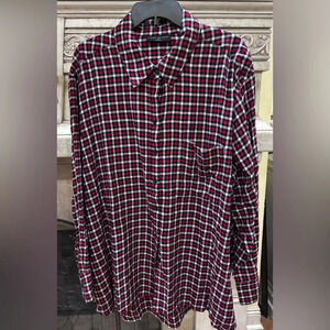 NWT Lane Bryant Red Black and White Plaid Shirt Size 26/28